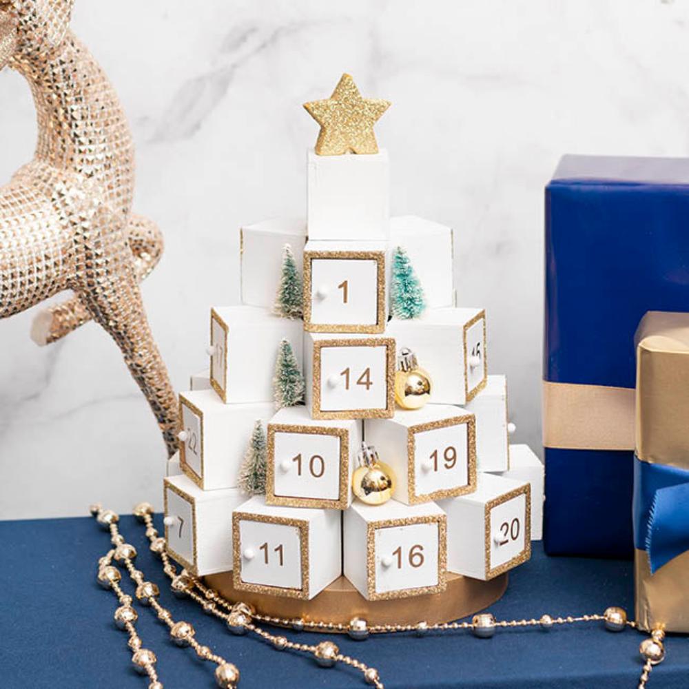 Zorlon Christmas Advent Calendar Table Top Tree White- houseofhyne