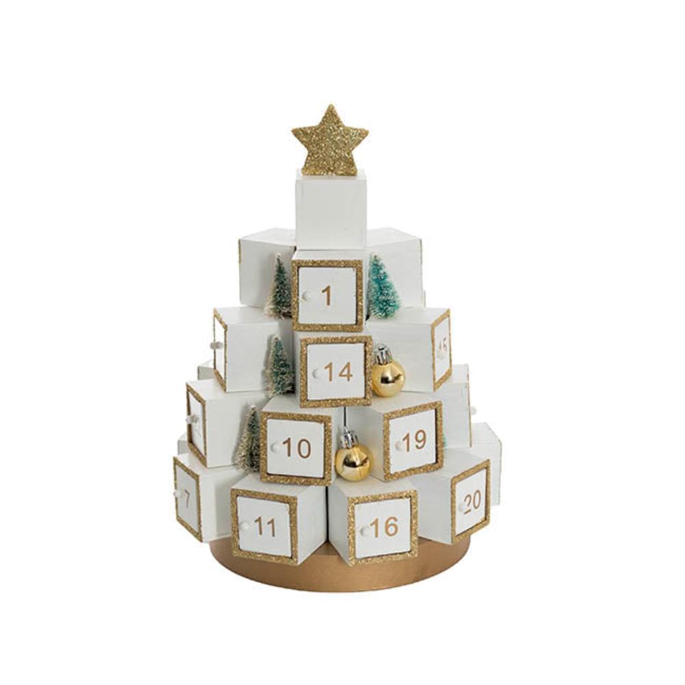 Zorlon Christmas Advent Calendar Table Top Tree White- houseofhyne