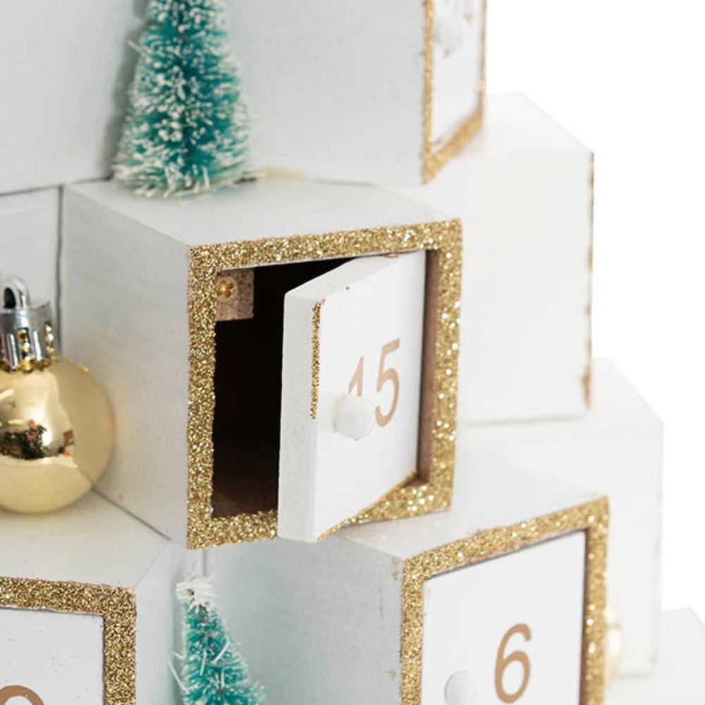 Zorlon Christmas Advent Calendar Table Top Tree White- houseofhyne