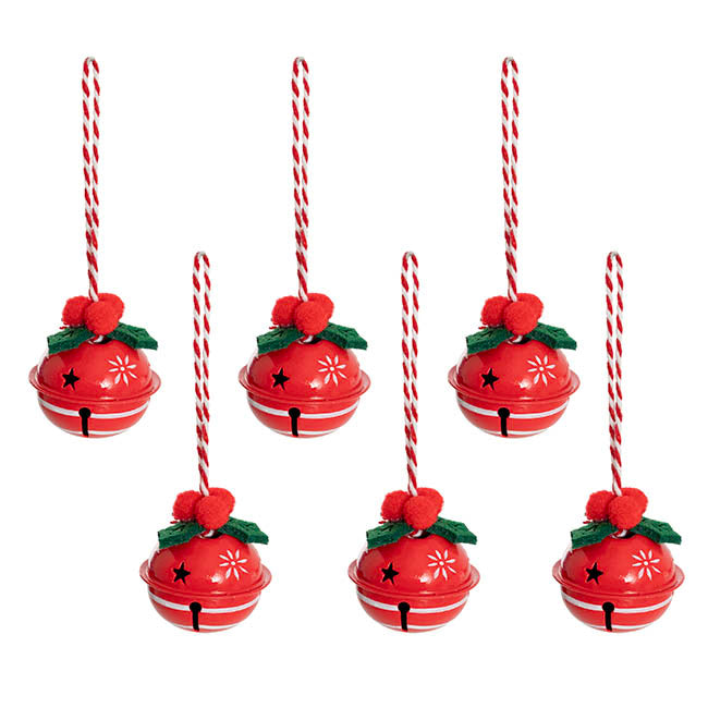 Nyran Hanging Christmas Bells Pack 6 Red x 5 packs