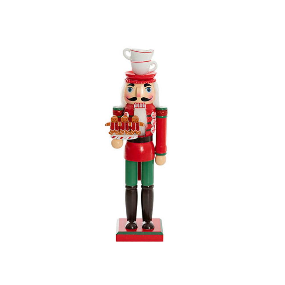 Gravorn Nutcracker Holding Gingerbread Man Red & Green (36cmH)-houseofhyne