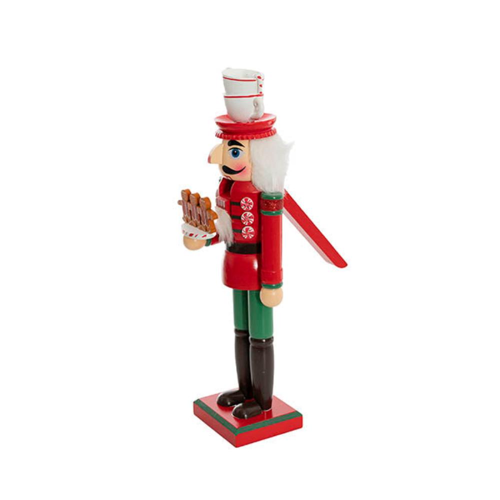 Gravorn Nutcracker Holding Gingerbread Man Red & Green (36cmH)-houseofhyne