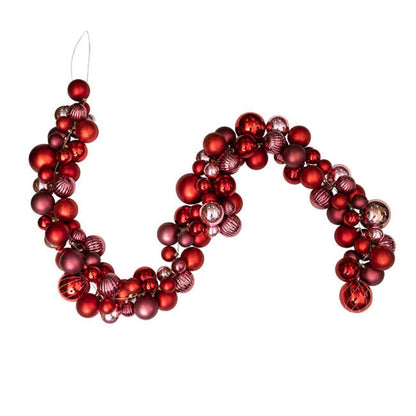 Zylox Elegant Bauble Garland Red & Burgundy (180cmL)-houseofhyne