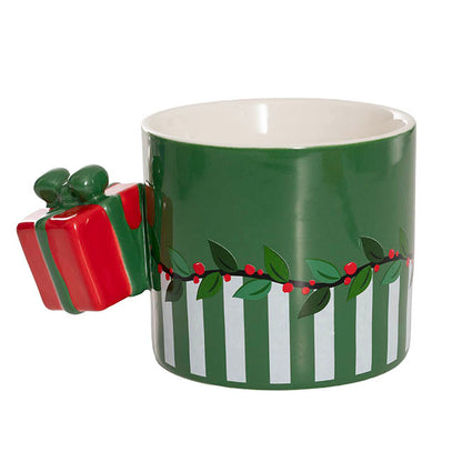 Vrynax Christmas Santa Mug w Gift Handle Green (9cmDx8cmH)x4-houseofhyne