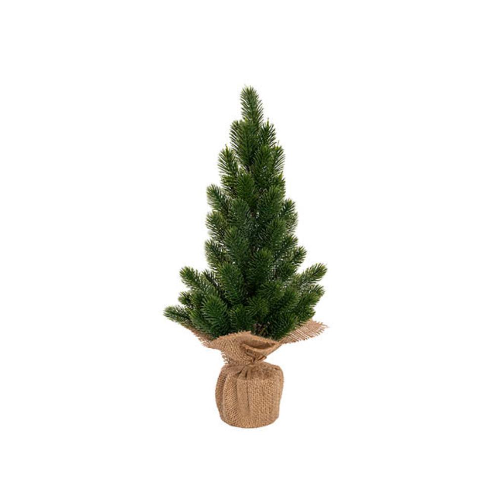 Zalor Spruce Pine Burlap Jute Table Top Tree Green (48cmH)-set of 2-houseofhyne