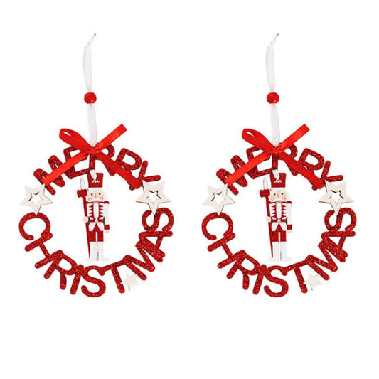 Vylorn Christmas Hanging Nutcrackers Pack 2 Red (12.5cmD)x 6-houseofhyne