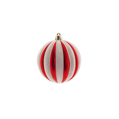 Nyrith Christmas Assorted Baubles Set 10 White & Red (10cmD)x 3-houseofhyne