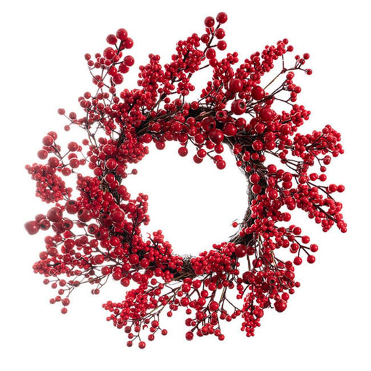 Vyxal Luscious Christmas Berry Wreath Red (50cmD)- 2 pcs-houseofhyne