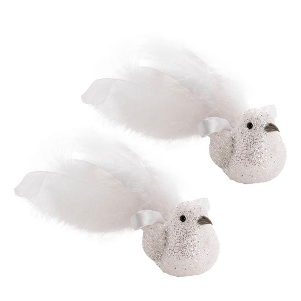 Varynx Elegant Bird w Bow Clips Pack 2 White (20x5.5x6.5cmH) x6-houseofhyne