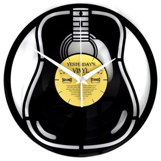 Zyphron Vinyl Wall Clock Acoustic Guitar 30cm-houseofhyne