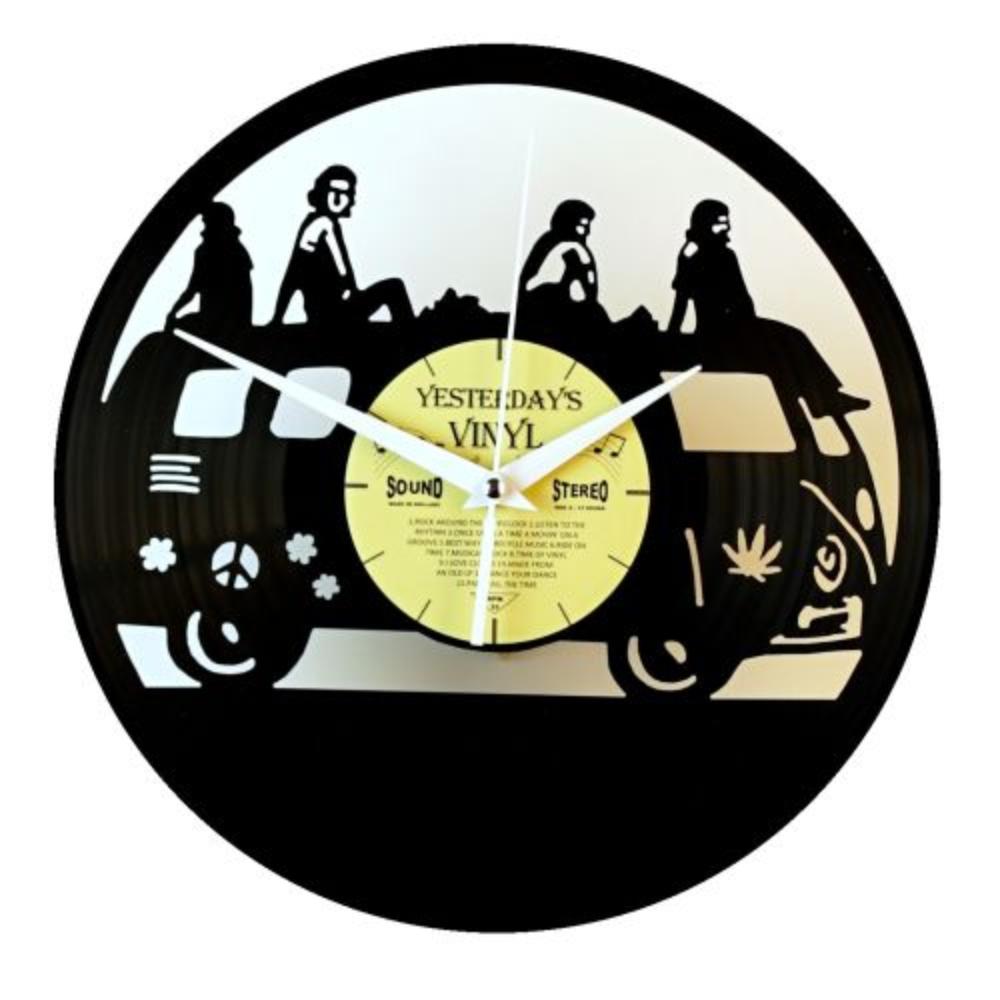 Vorlek Vinyl Wall Clock Hippie Bus 30cm-houseofhyne