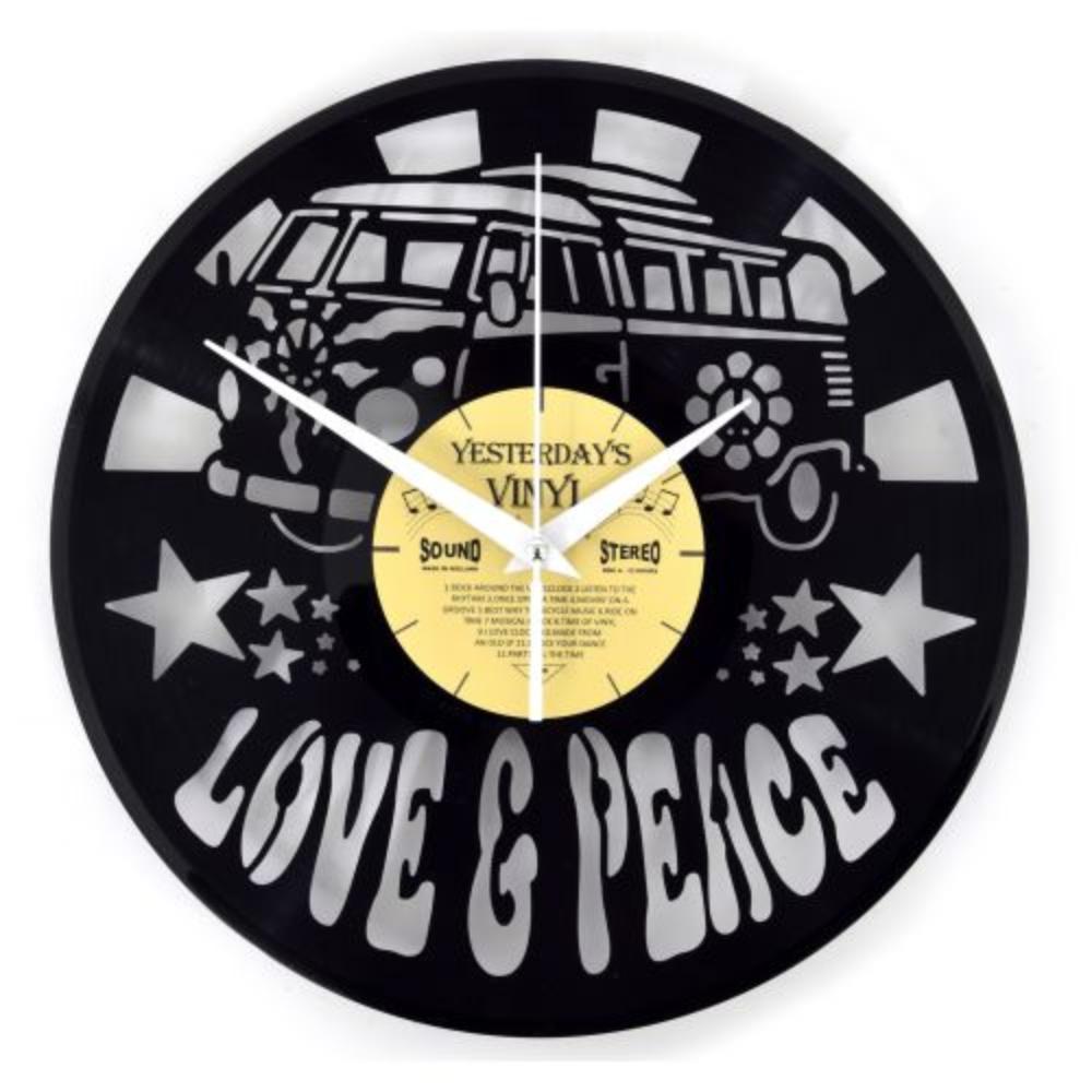 Zylar Vinyl Wall Clock Love and Peace 30cm-houseofhyne