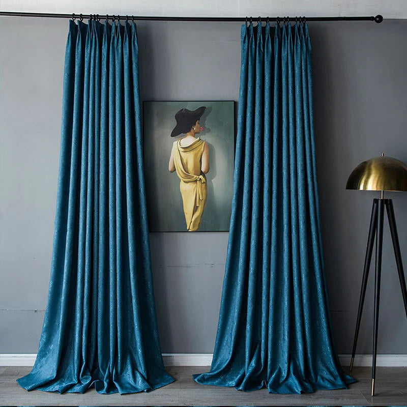 Marine Drapix Anyhouz Curtain Dark Blue Plain Blackout Curtains for Living Room 3