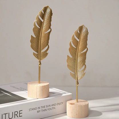 Nordic Gold Ginkgo Leaf Sculpture - Set of 6