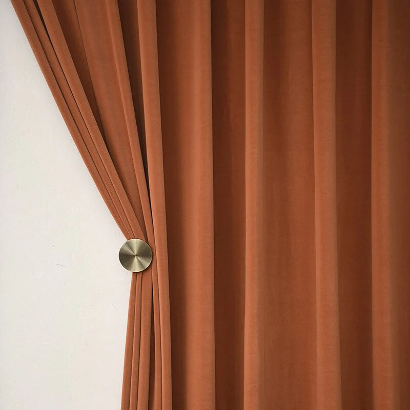 CocoVelvet Drapix Anyhouz Curtains Chocolate Velvet Blackout Window Drape 3