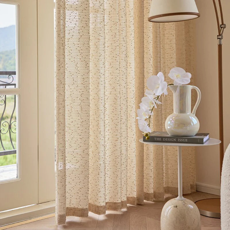 NeutralVibe Drapix Anyhouz Curtains Beige Retro Style Texture Fashion Decor 3