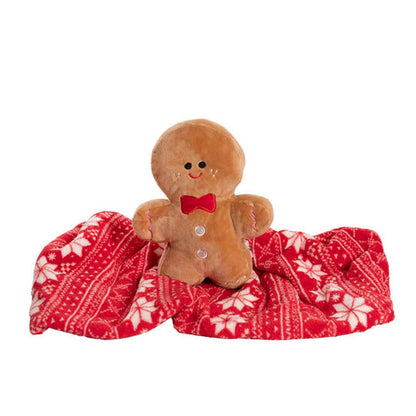 Thyrin Gingerbread Man & Blanket Gift Set Red (25cmH)x 3-houseofhyne