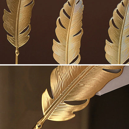 Nordic Gold Ginkgo Leaf Sculpture - Set of 6