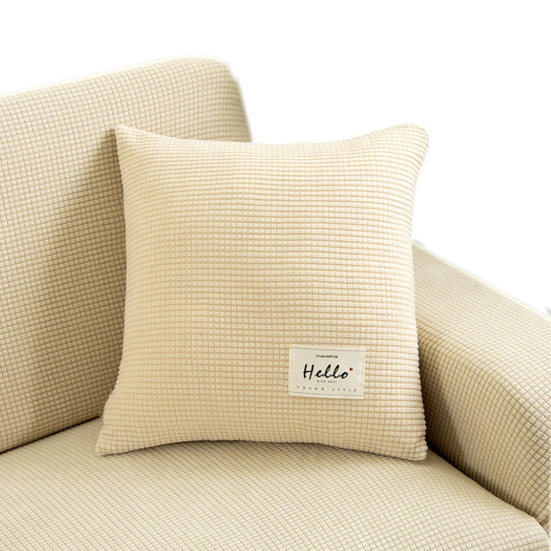 Neutral Ease Anyhouz Pillowcase 45x45cm Beige Polyester Thick Stretchable Cushion for Living Room 1