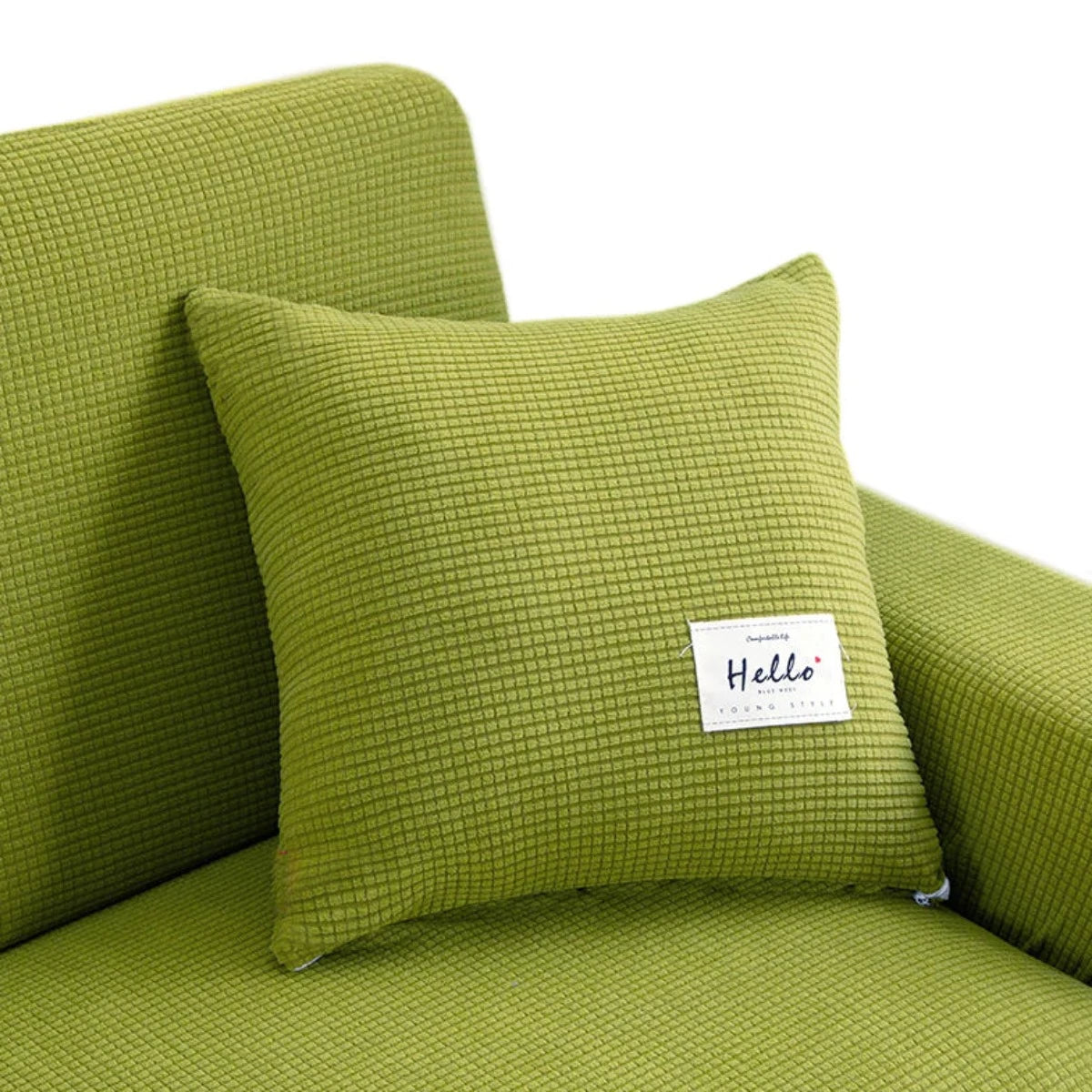 Verde Comfort Anyhouz Pillowcase 45x45cm Green Polyester Thick Stretchable Cushion for Living Room 1