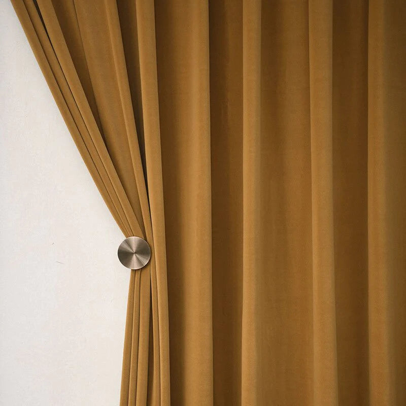 CocoVelvet Drapix Anyhouz Curtains Chocolate Velvet Blackout Window Drape 5