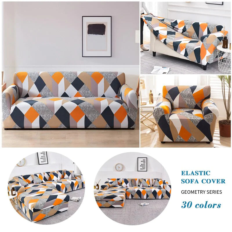 Monochrome Fusion Anyhouz Sofa Cover Black White Geometric Style 4 Seater 5