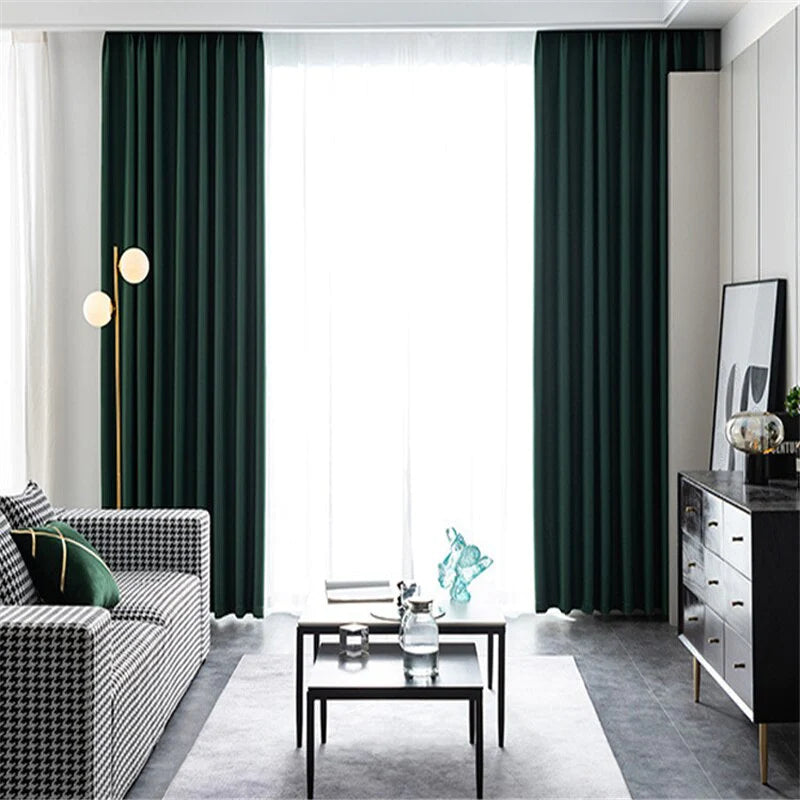 Verdant Drapix Anyhouz Curtain Dark Green Blackout Curtains for Living Room 6