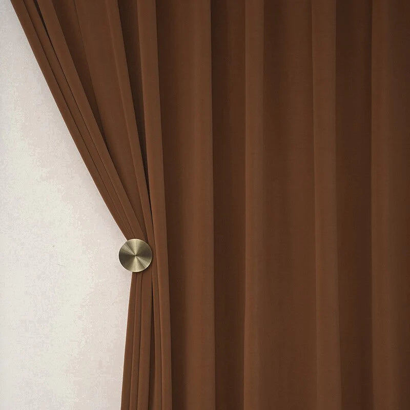 CocoVelvet Drapix Anyhouz Curtains Chocolate Velvet Blackout Window Drape 7