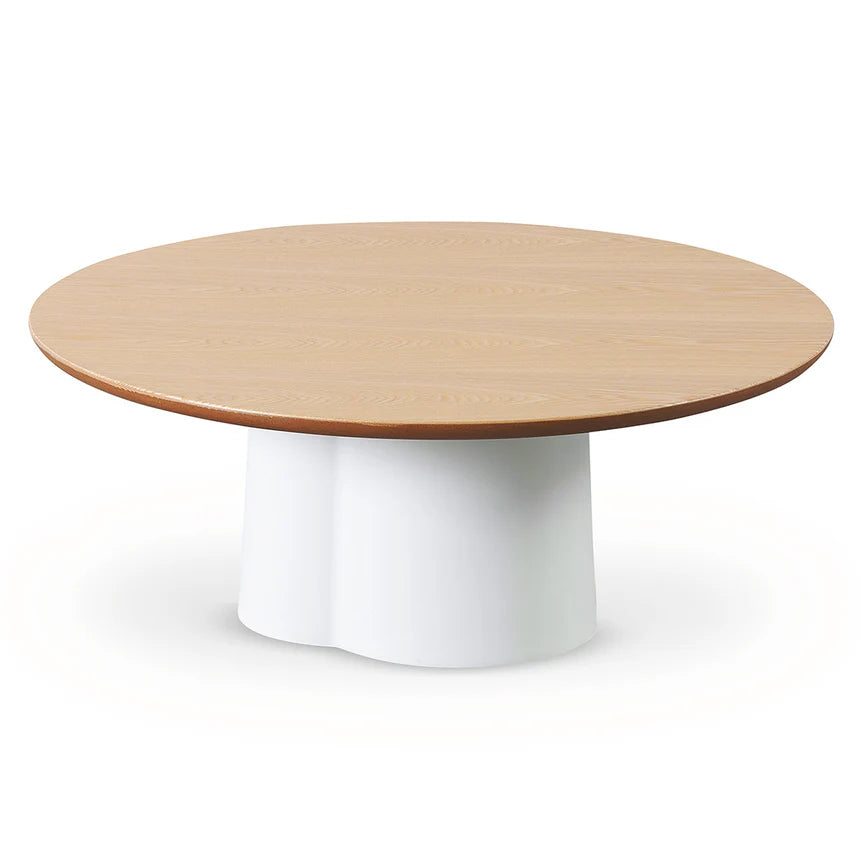 Elysium 80cm Round Natural Coffee Table - White - House of Hyne