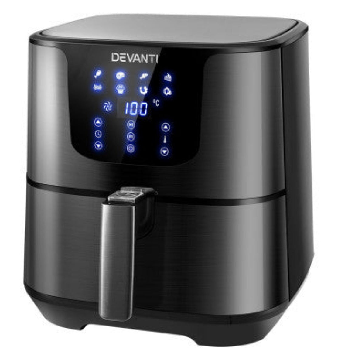 Devanti Air Fryer 7L LCD Fryers Black 3