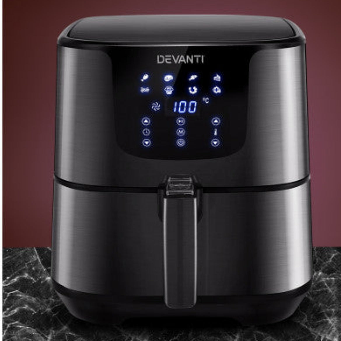 Devanti Air Fryer 7L LCD Fryers Black 7