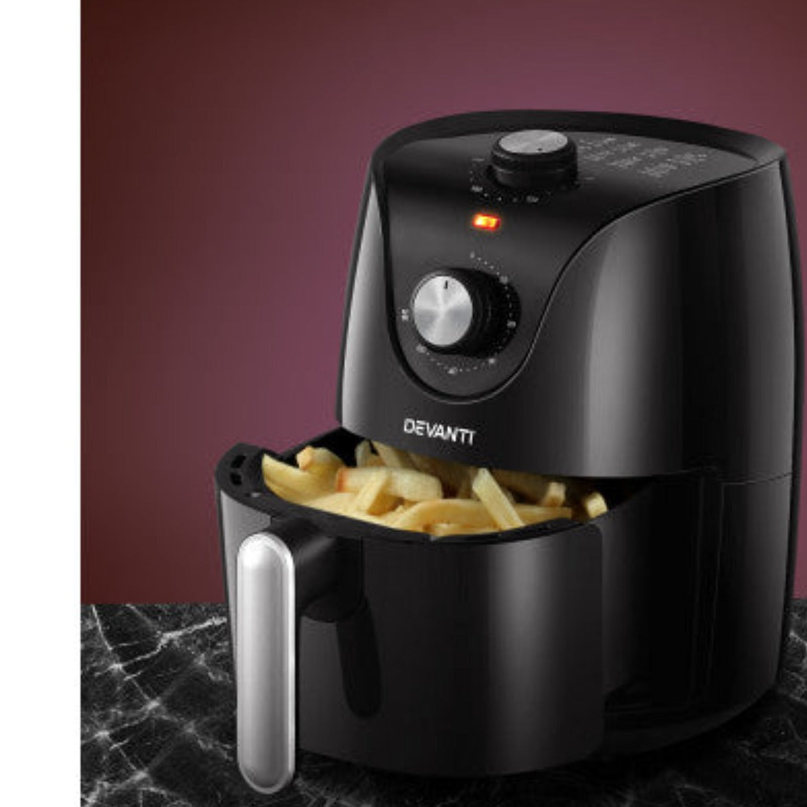 Devanti Air Fryer 2.5L Knob Fryers 8