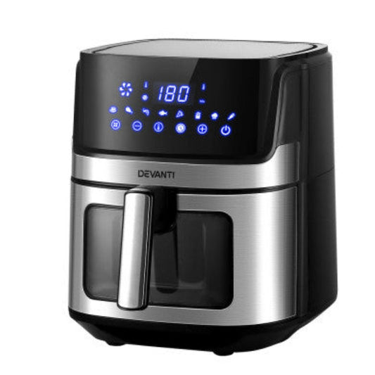 Devanti Air Fryer 6.5L LCD Fryers Clear Window 1