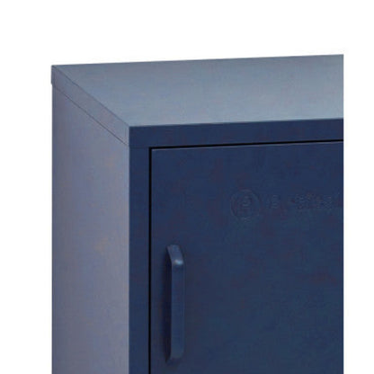 ArtissIn Bedside Table Metal Cabinet - MINI Blue 3