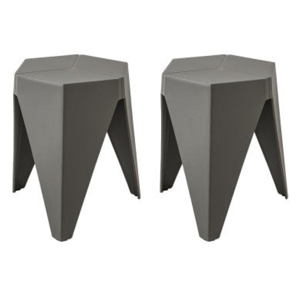 ArtissIn 2x Bar Stools Puzzle Plastic Foot Stool Grey 1