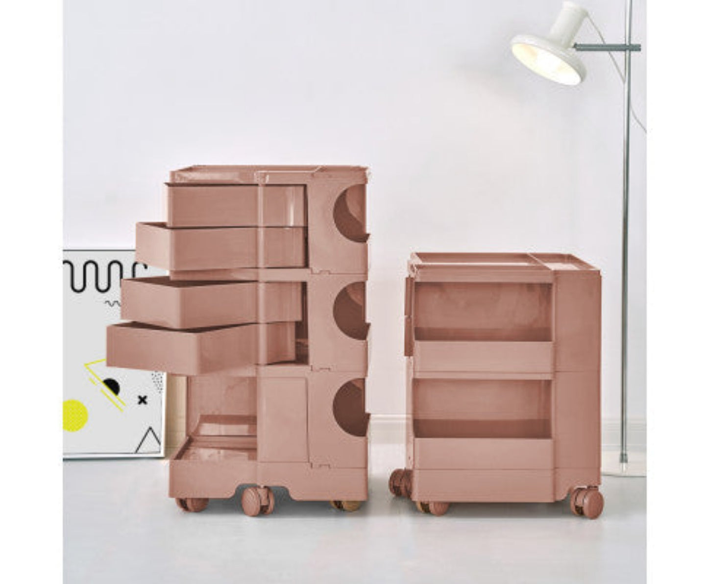 ArtissIn Storage Trolley Bedide Table 5 Tier Cart Boby Replica Pink 9