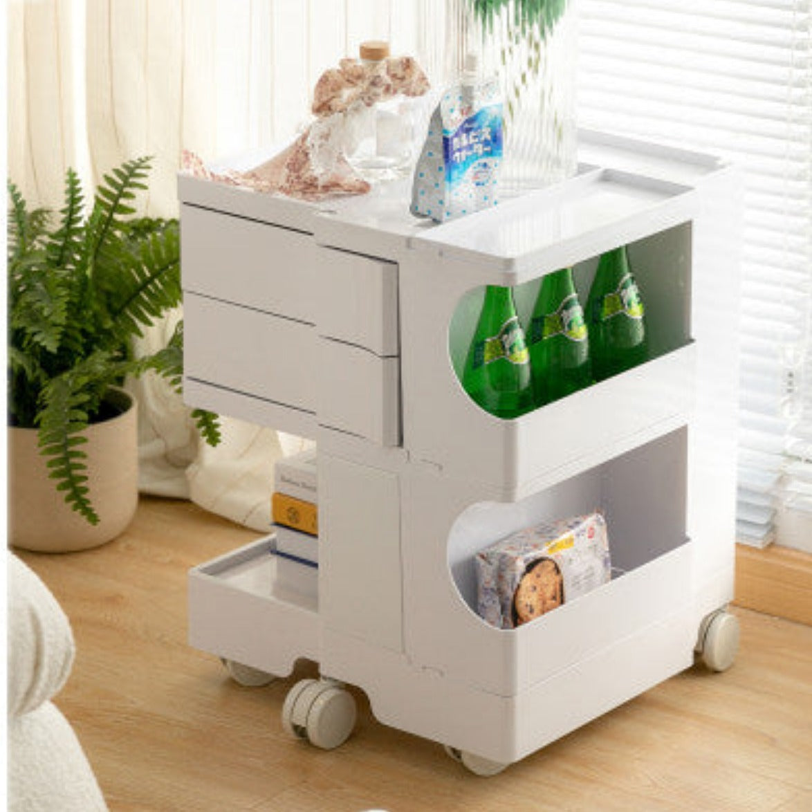 ArtissIn Storage Trolley Bedide Table 3 Tier Cart Boby Replica White 7