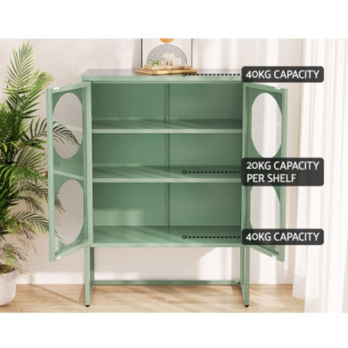 ArtissIn Buffet Sideboard Metal Cabinet - ELLA Green 5