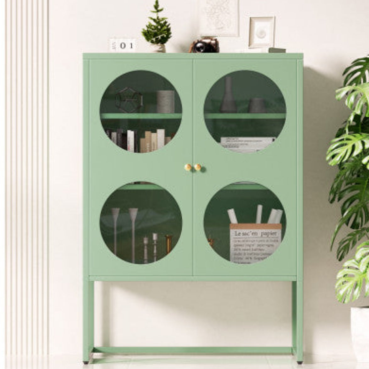 ArtissIn Buffet Sideboard Metal Cabinet - ELLA Green 7