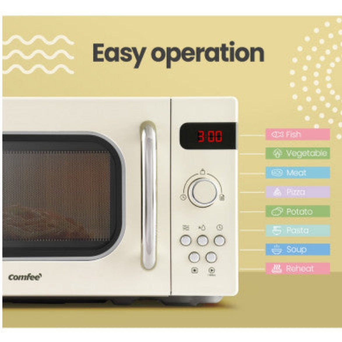 Comfee 20L Microwave Oven 800W Cream 5