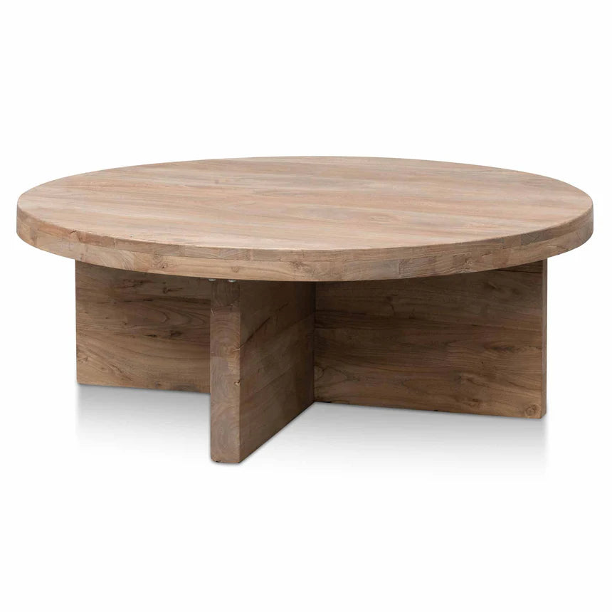 Andromeda 100cm Round Coffee Table - Natural-Thick Base - House of Hyne