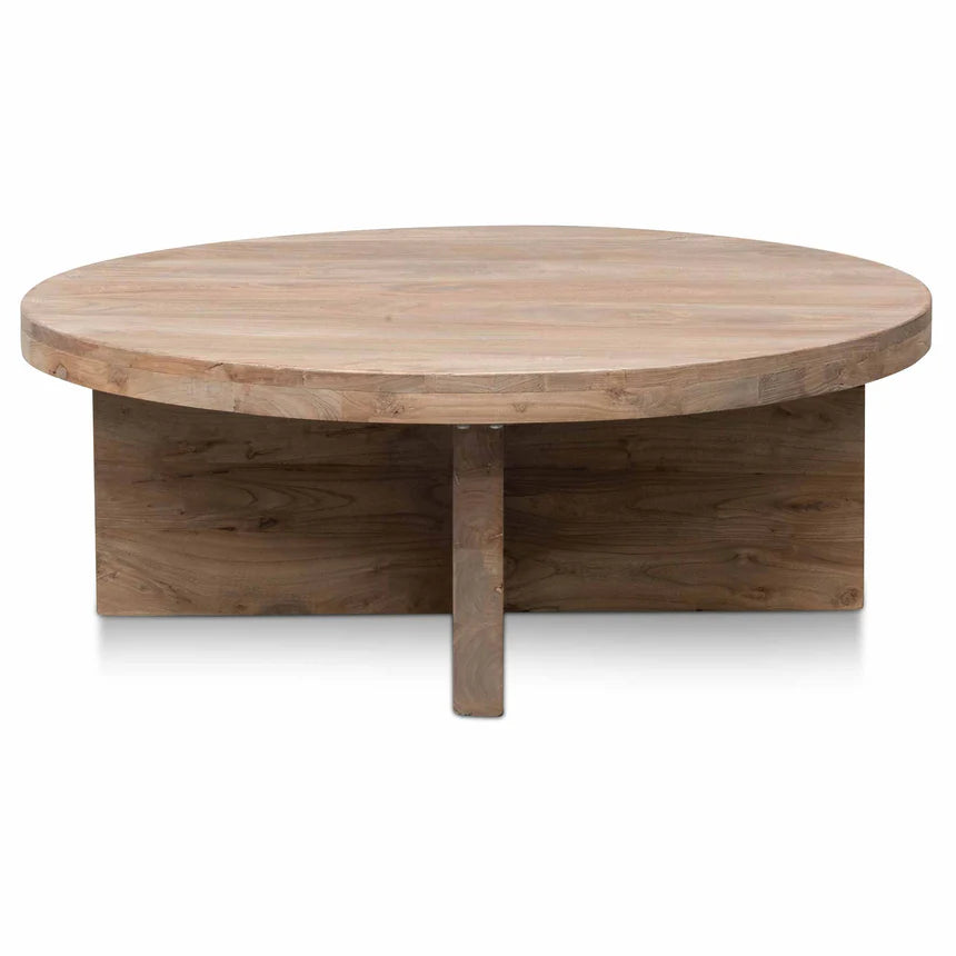 Andromeda 100cm Round Coffee Table - Natural-Thick Base - House of Hyne