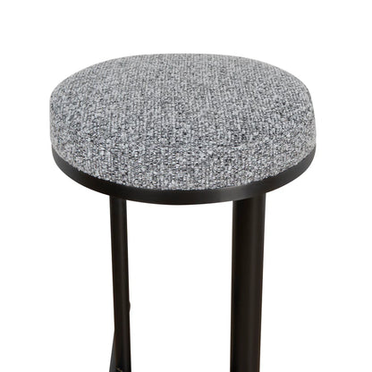 Astral 68cm Black Bar Stool - Graphite Grey Boucle - House of Hyne