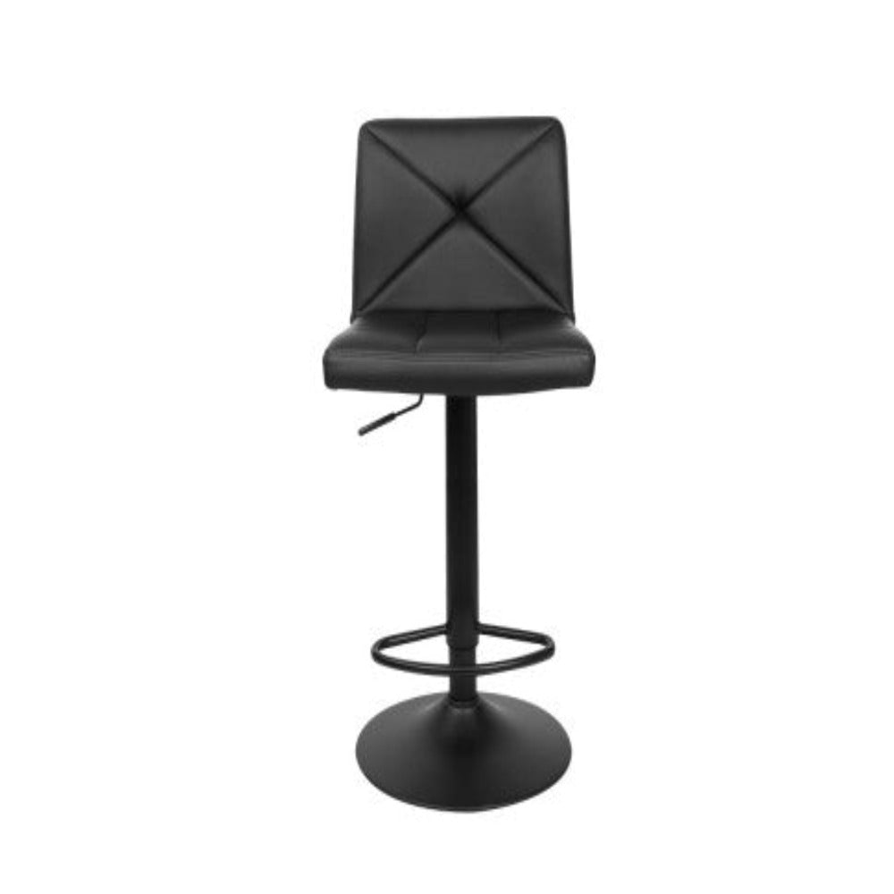 Artiss 2x Bar Stools Kitchen Dining Chairs Gas Lift Stool Leather Black 3