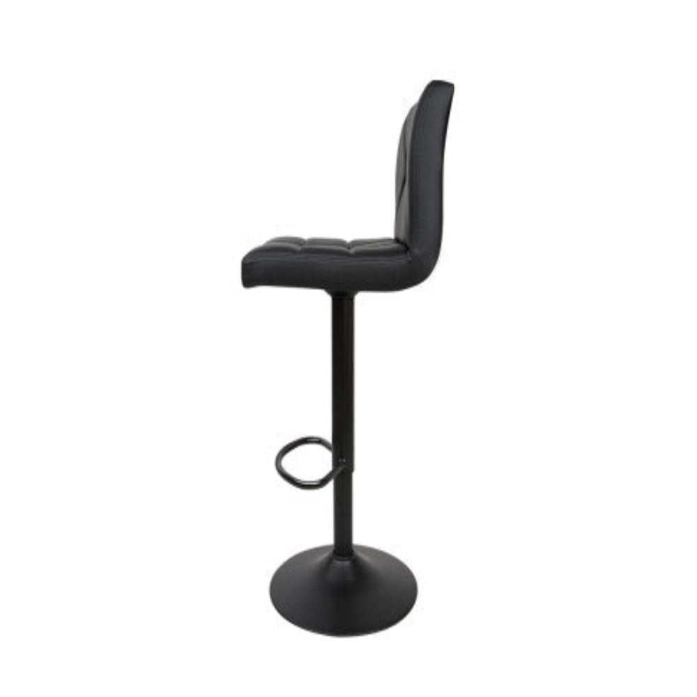 Artiss 2x Bar Stools Kitchen Dining Chairs Gas Lift Stool Leather Black 4