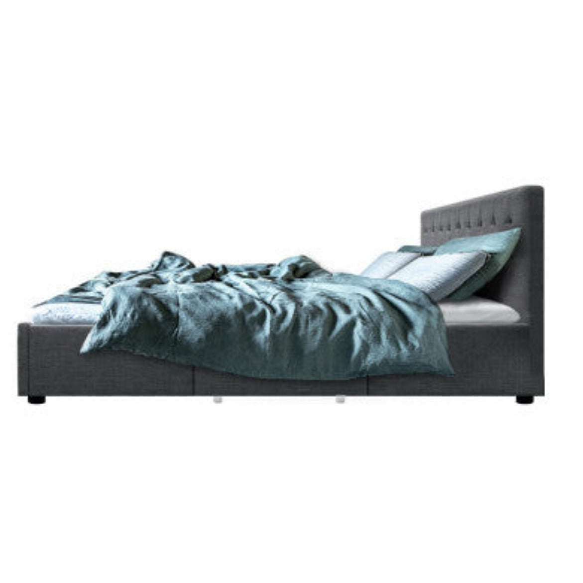 Artiss Bed Frame King Size with 4 Drawers Grey AVIO 4