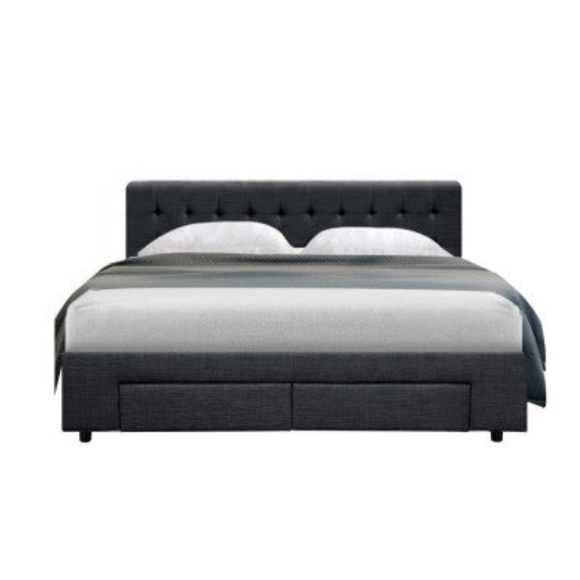 Artiss Bed Frame Queen Size with 4 Drawers Charcoal AVIO 3