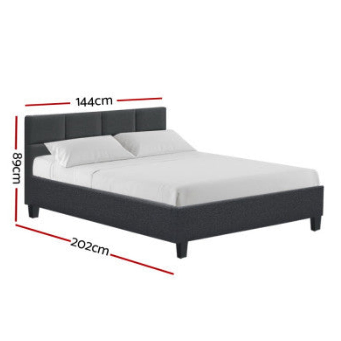 Artiss Bed Frame Double Size Charcoal TINO 2