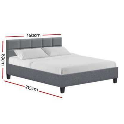 Artiss Bed Frame Queen Size Grey TINO 2