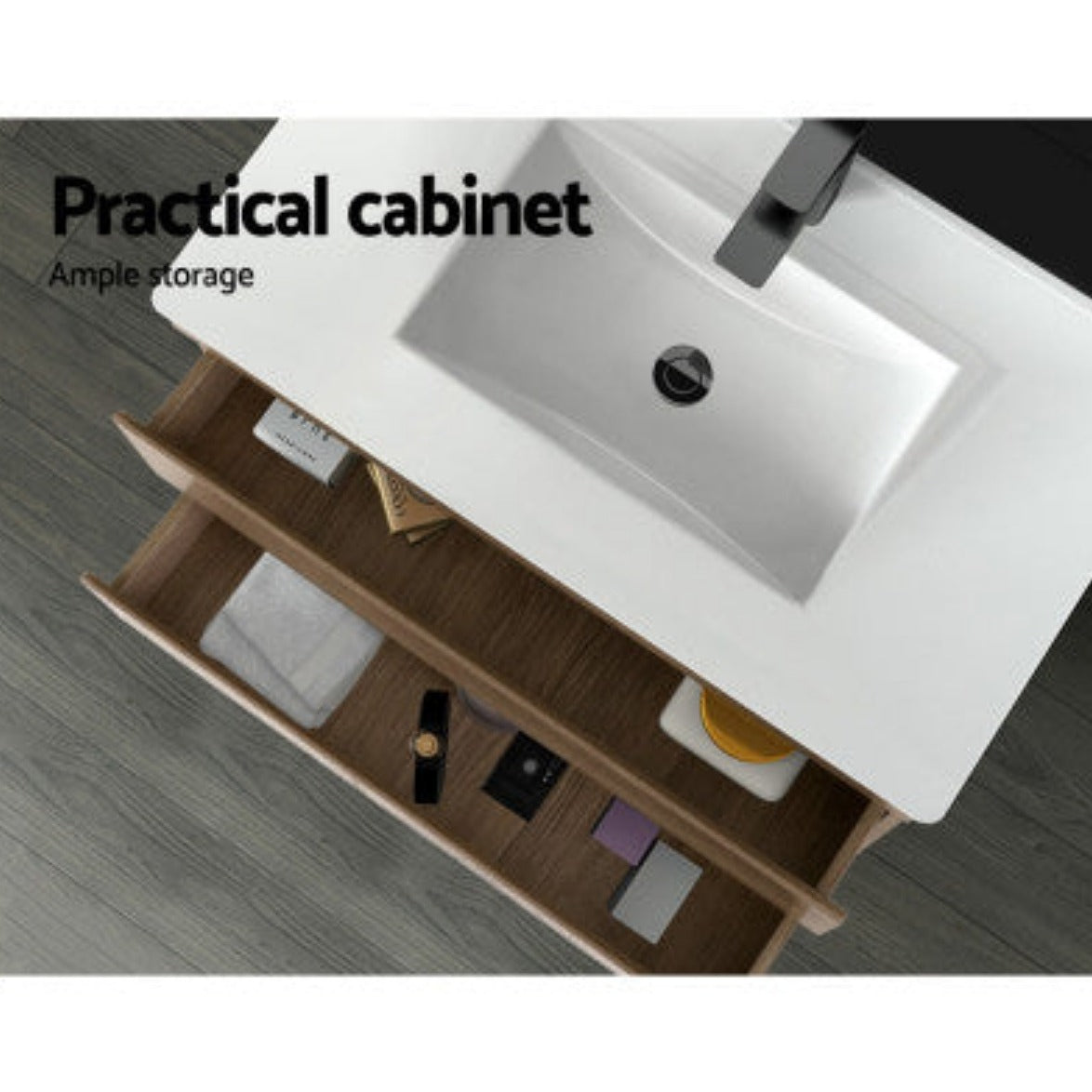 Cefito Vanity Unit 915mm with Basin Oak 5